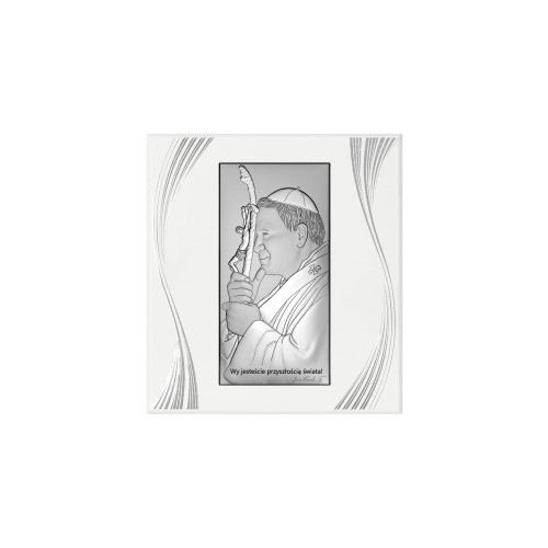 Obrazek Św. Jan Paweł II NA JASNYM DREWNIE 6744F/3P, 28x31 @