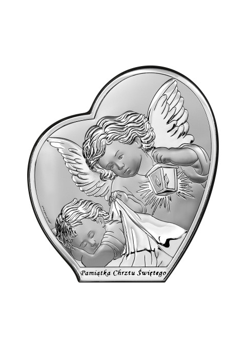 Obrazek Srebrny Pamiatka Chrztu Swietego Z Napisem 6591s 2x 12x14 Chrzest Swiety Obrazki Srebrne