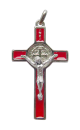 Krzyż Benedyktyński Metalowy Czerwony CSB50SN/RS