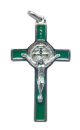 Krzyż Benedyktyński Metalowy Zielony CSB50SN/VE