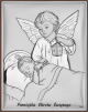 Obrazek aniołek z latarenką nad dzieciątkiem DS32/1, 7x10 @