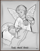 Obrazek aniołek z latarenką nad dzieciątkiem DS33/2, 10x14 @