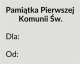 Grawer Pamiątka Pierwszej Komunii Świętej G18B, 6x4